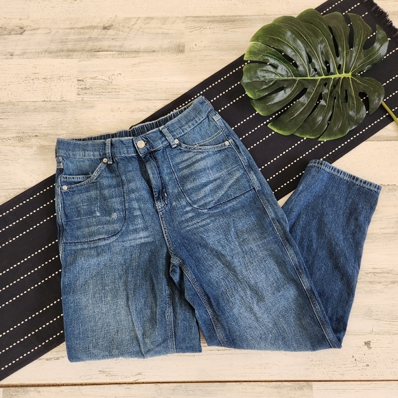 Free People Chloe Baby Barrel Jeans Medium Wash Size Small - Picture 2 of 10